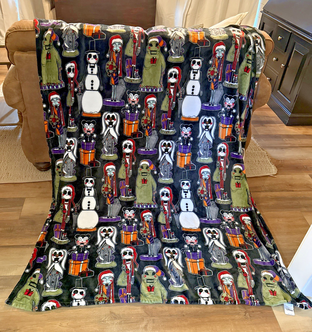 Disney Oogie Boogie Bash Nightmare Before Christmas Halloween Blanket 60” x 80”